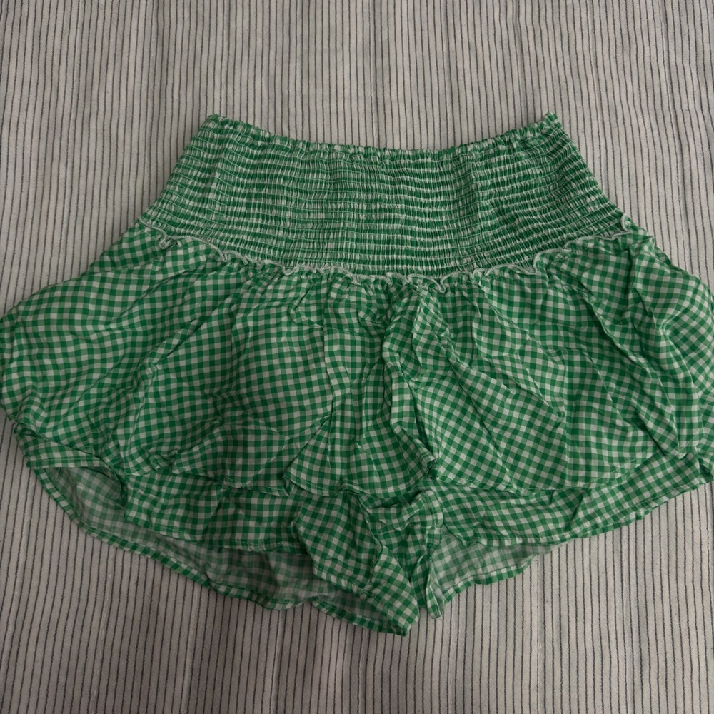 Green Gingham shorts
